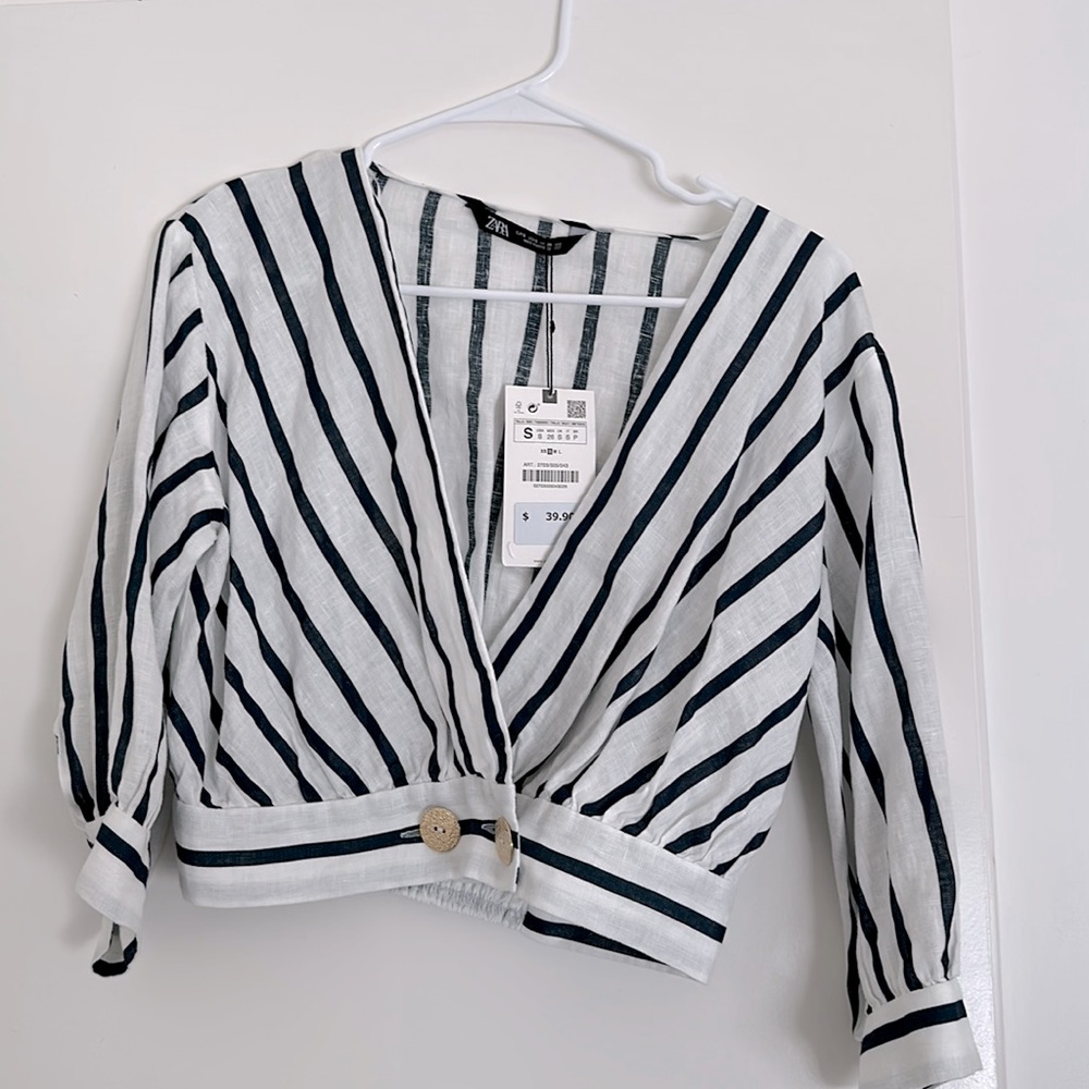 ZARA striped top low cut size S